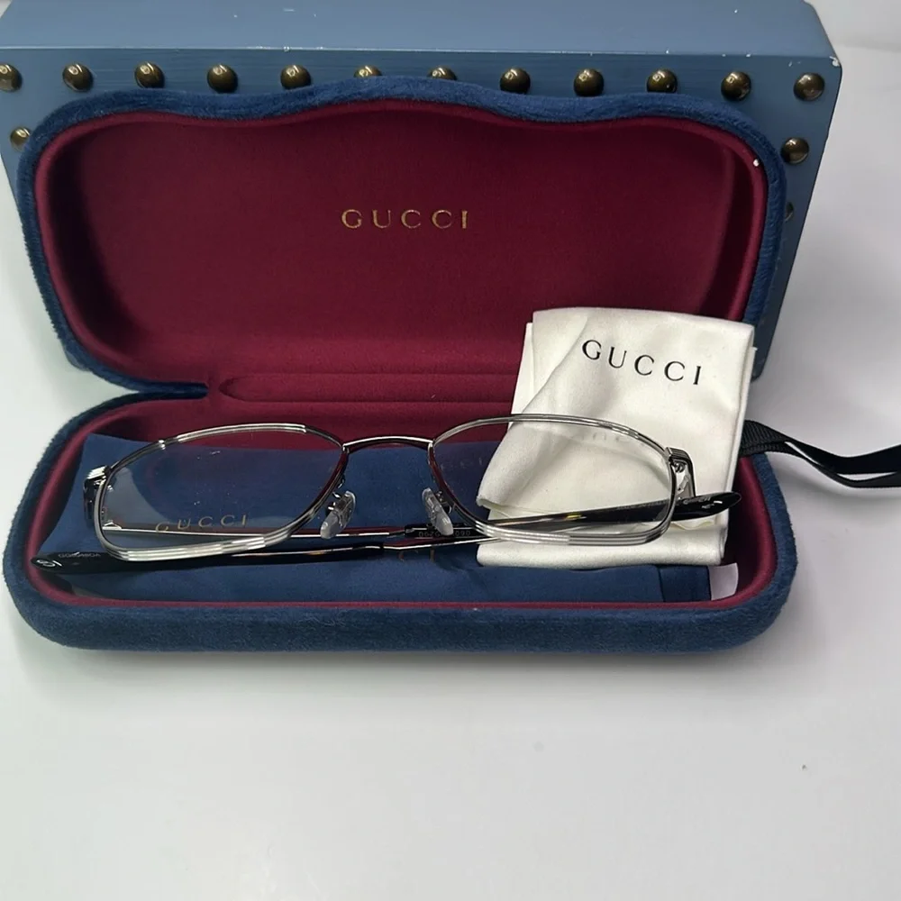 Gucci GG0946OA Square Metal Eyeglasses – Full Rim Frame for Men